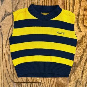 Vintage Kids Mizzou University of Missouri Striped Sweater Vest